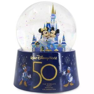Mickey Mouse & Friends Water Globe Walt Disney World 50th Anniversary NEW NIB